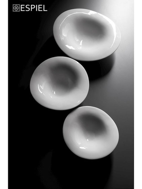 Espiel Wavy Porcelain Salad Bowl White 21.5x19.5x11cm 2pcs