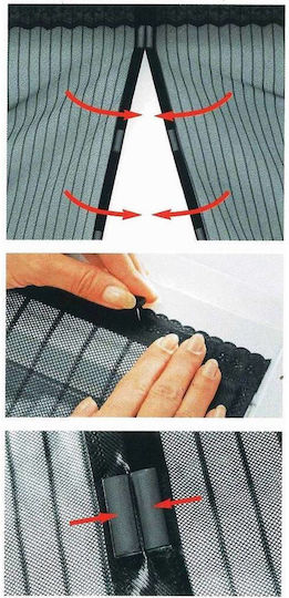 Sidirela Window Mosquito Net With Velcro With Magnetic Clasp Gray 120x100cm