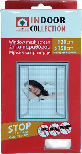 Home & Camp Σίτα Παραθύρου με Σκρατς Σταθερή Λευκή 150x130cm