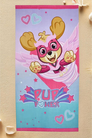 Детски плажен хавлиен кърпа Момиче Pup Power 70x140см Многоцветен