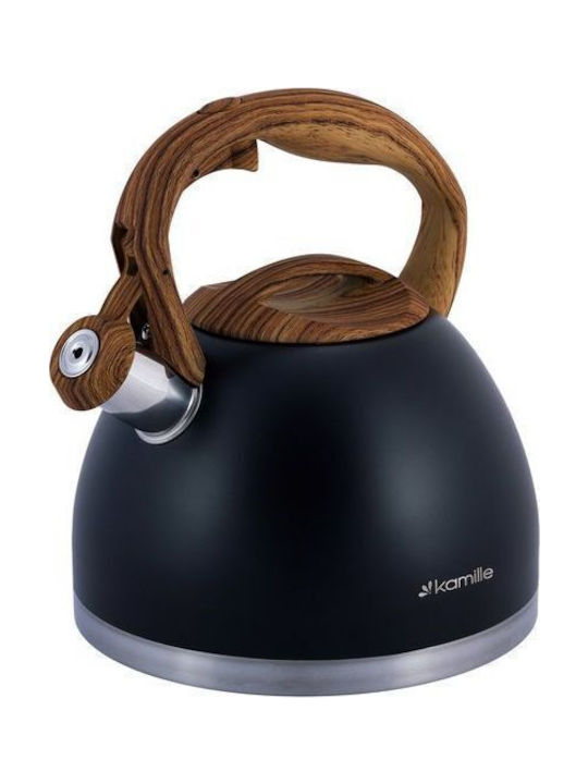Kamille Kettle Stainless Steel Black 2700ml
