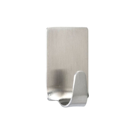 Wenko Rectangle Κρεμαστράκια με Αυτοκόλλητο Inox Ασημί 4τμχ