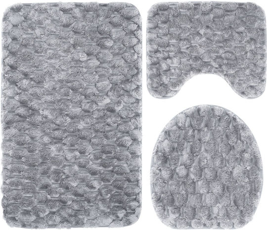 Неслизащо Сет Бански килими Микрофибър Тоалетна LightGreyRug1 Lightgreyrug1 35x35бр 3бр
