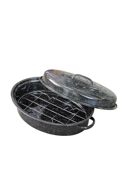 Homestyle Dutch Oven Oval Made of Aluminum with Grill 36x26cm 2pcs