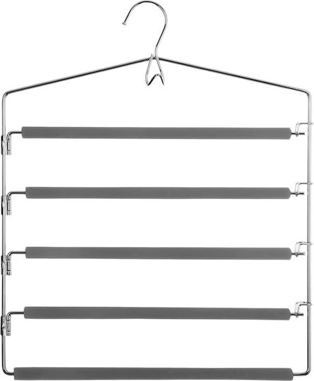 5Five F-V Hanger Κρεμάστρα Ντουλάπας για Παντελόνια Μεταλλική σε Γκρι Χρώμα 151543