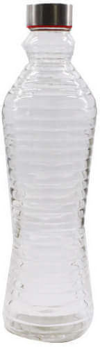 Sidirela Wave Bottle Water Glass with Screw Cap Transparent 1000ml