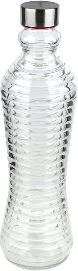 Sidirela Wave Bottle Water Glass with Screw Cap Transparent 1000ml