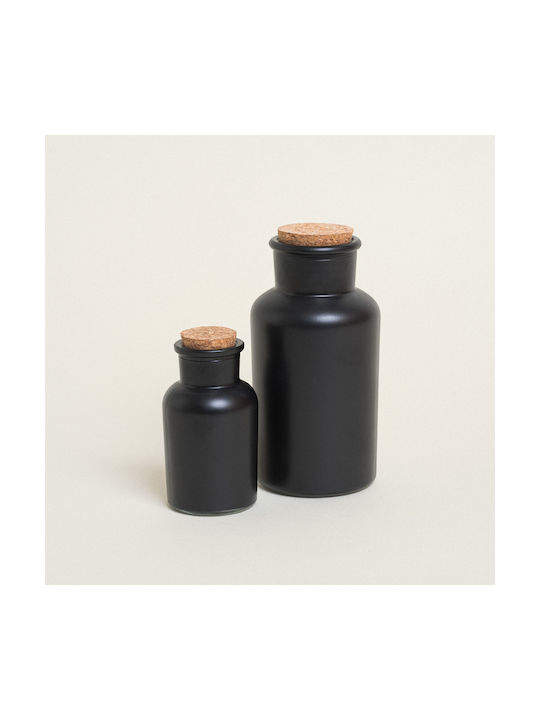 Beauty Home Μπουκάλι Νερού Γυάλινο με Φελλό Μαύρο 500ml Beauty Home Μπουκάλι Νερού Γυάλινο με Φελλό Μαύρο 500ml