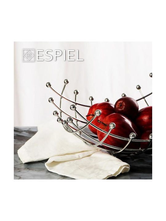 Espiel Fruit Bowl Metallic Silver 45x27x18cm