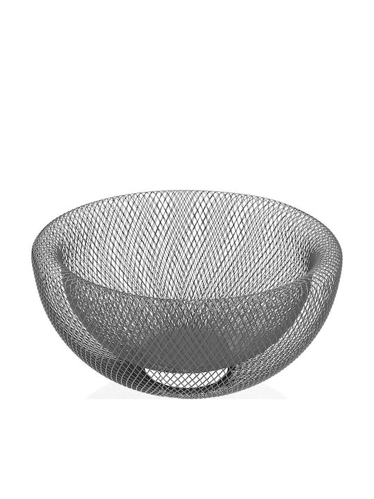 BigBuy Fruit Bowl Metallic Gray 30x30x15cm