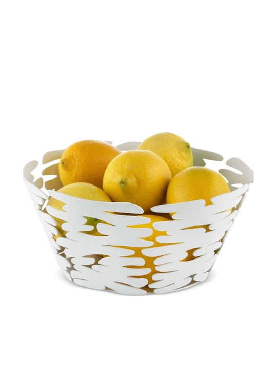 Alessi Barket Fruit Bowl Metallic White 21x21x10cm