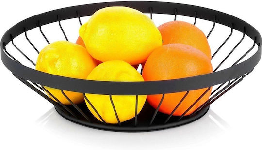 Nava Fruit Bowl Metallic Black 28x28x7.5cm