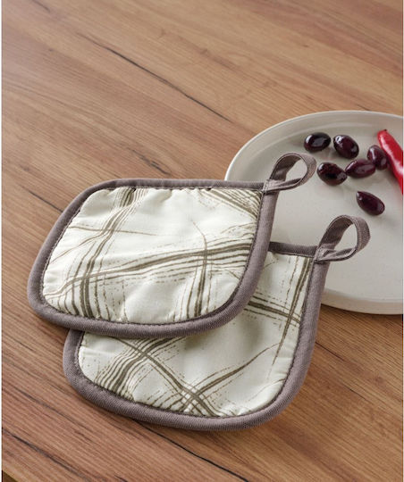 Kentia Loft Felce Pot Holder Fabric Beige 2pcs