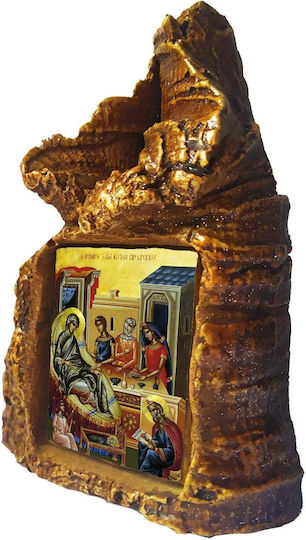 Heiligenikone Geburt Johannes des Täufers – Tischplatte Herzform 14cm