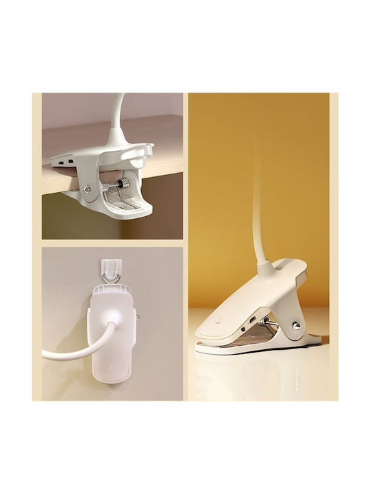 LED Lumină de Birou cu Braț Flexibil în Culoarea Alb