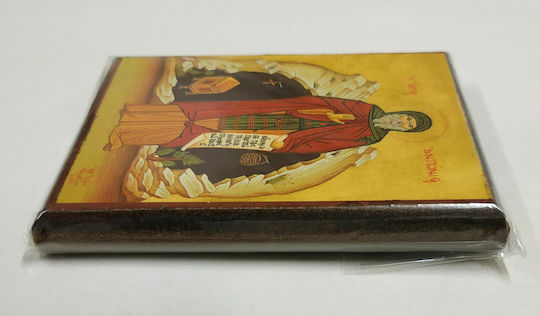Saint Anthony The Great Full-Body Paper Icon Frame Category Paper Krn No 00 Dimensions 6.5cm x 9.5cm Wooden MDF S&k Byzantine Icons
