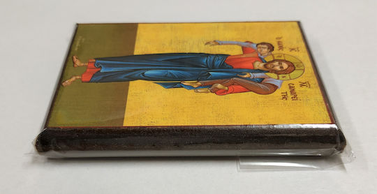Jesus Christus Der Gute Samariter Bild Rahmen Kategorie Papier Krn Nr 00 Abmessung 6,5cm x 9,5cm Heiligenikonen Holz MDF S&k byzantinische Ikonen
