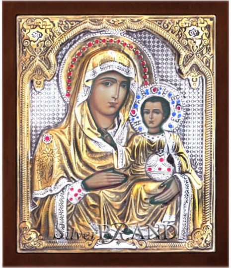 Heilige Maria Jerusalem Ikone Silber 18x15cm