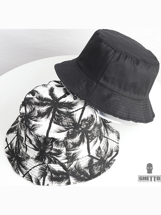 Double Υφασμάτινo Ανδρικό Καπέλο Στυλ Bucket Μαύρο