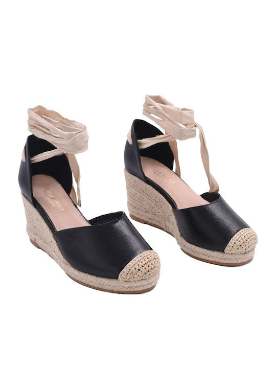 Platforme Dama De Vară Tip Espadrile Negre