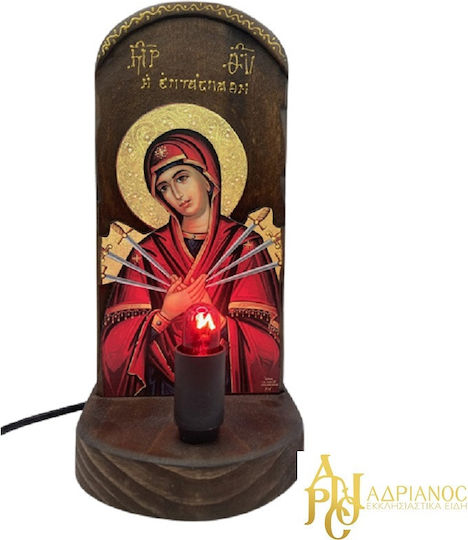 Elektrisches Vigilölampen Bild der Panagia Maße 29 x 12 cm