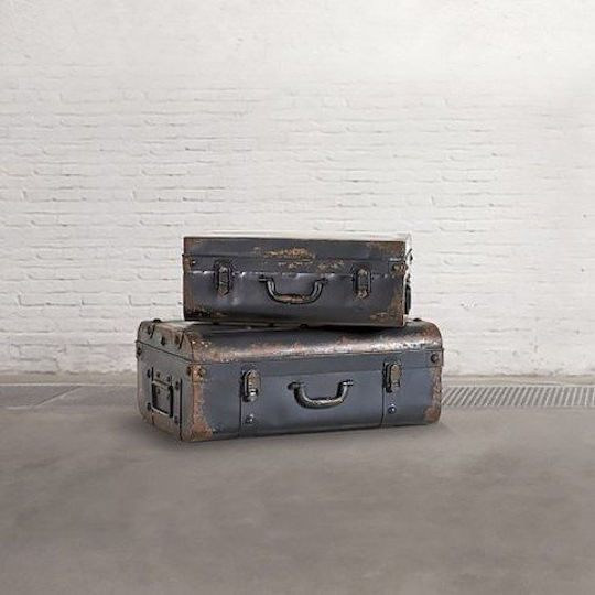 Set of 2 Metallic Storage Boxes Db003057 Dialma Brown Set of 2 Metallic Storage Boxes Db003057 Dialma Brown