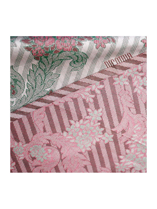 Decotelia Tischdecke Kariert 150x150 Rossabaroco Rosa-Grau Beidseitig