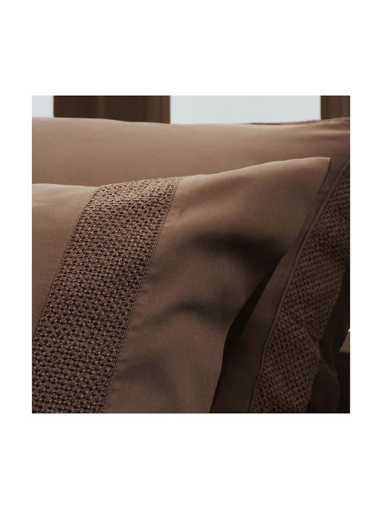 Hauz Bamboo Collection Oxford Monochrome Kissenbezüge 52x78+20+6x3 Zimt
