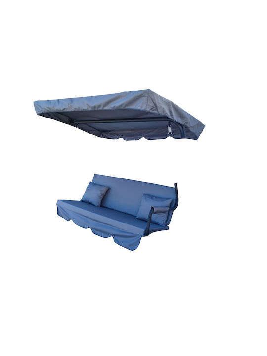 Gartenstuhlkissen Schaukel Dreisitzer Grau Tenda Dekorative Wasserdichte 260gm Polyester Stoff Plemona Set 4 Stück