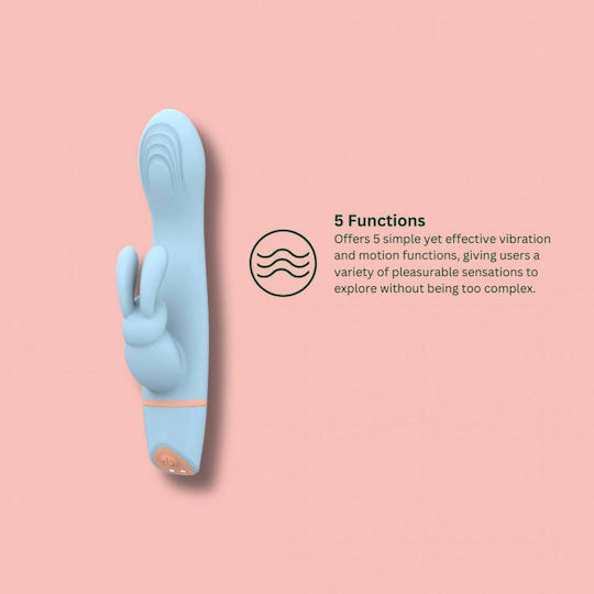 Loving Joy Mina Hail Come Hither Vibrator Rabbit 18cm Light Blue