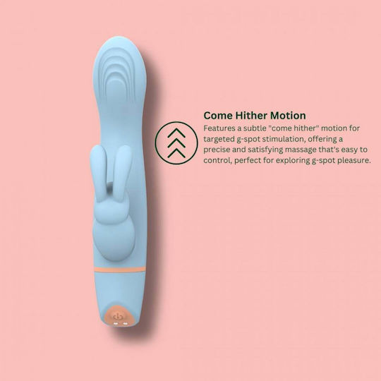 Loving Joy Mina Hail Come Hither Vibrator Rabbit 18cm Light Blue