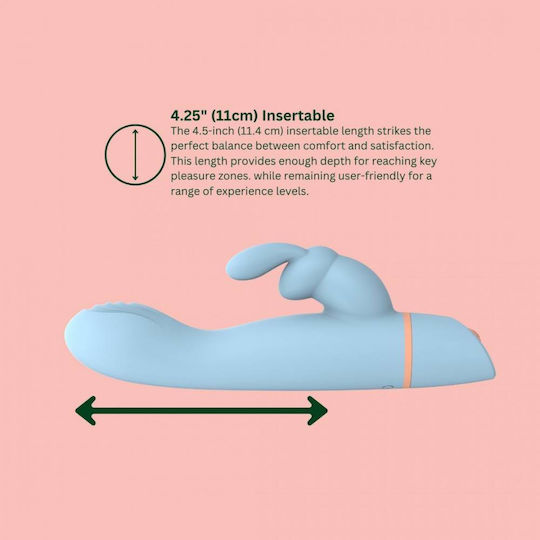 Loving Joy Mina Hail Come Hither Vibrator Rabbit 18cm Light Blue