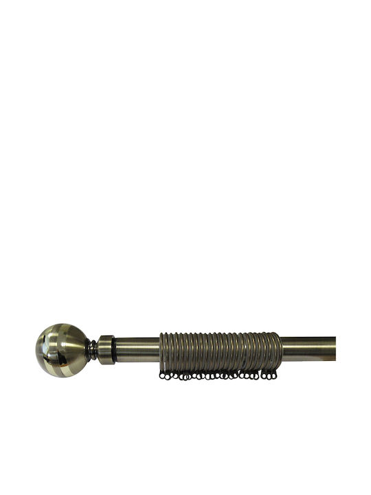 Extendable Single Round Bronze Curtain Pole 140-240cm