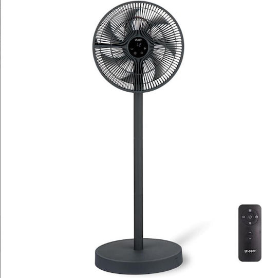 Gruppe Pedestal Fan 50W 35.5cm Diameter with Remote Control Gray