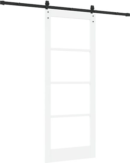 Vidaxl Συρόμενη Πόρτα Σετ Χαλκά 'orkdal' Λευκή 83x211 Cm