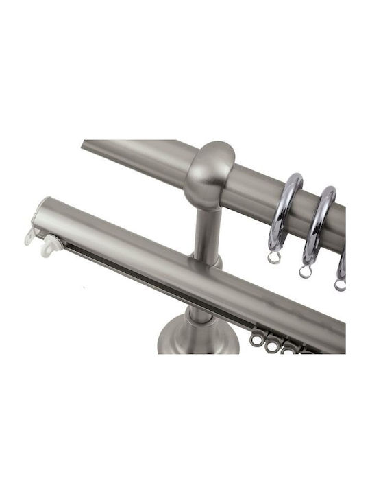 Curtain Pole Viometale Set Africa Φ25 Nickel Matt 160cm Single Set 160 cm