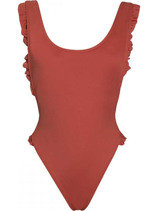 One Piece Swimsuit with Removable Padding Orange
