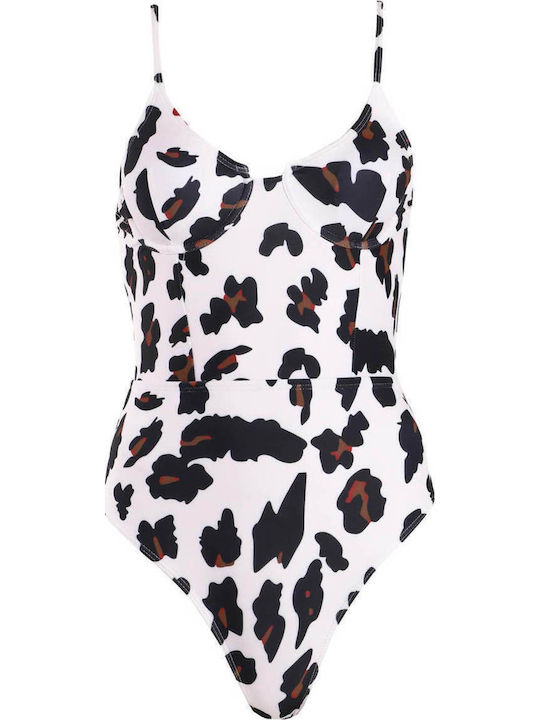 Gigi Ολόσωμο Μαγιό Animal Print Μαύρο