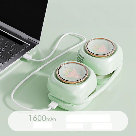 Uncle George Ανεμιστηράκι Λαιμού USB Χωρίς Πτερύγια Ροζ 07.01.03-0001-PINK