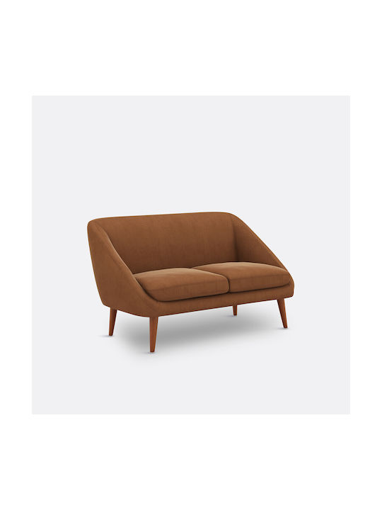Two-Seater Velvet Couch Orange 130x80x80 cm