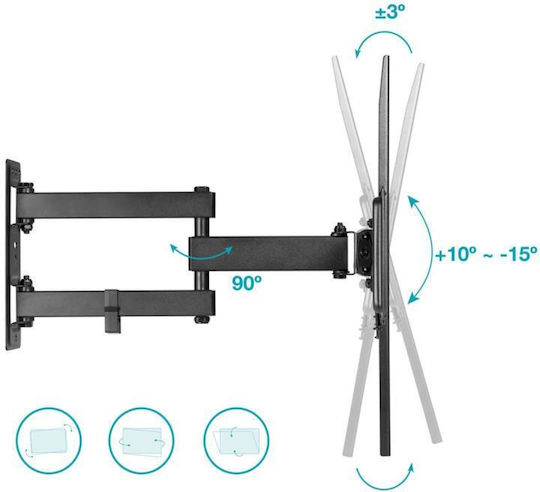 Holmios 500055012 Wall TV Mount with Arm up to 55" and 35kg Black