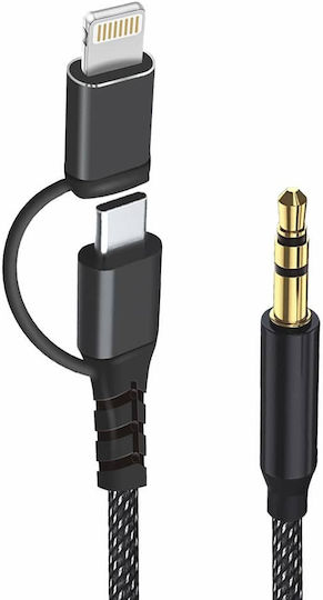 Techsuit USB-A to Lightning Cable Μαύρο 1m