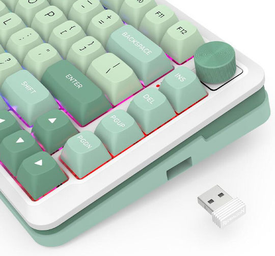 Redragon Cyrus K681CGC PRO Drahtlos Gaming Mechanische Tastatur 75% mit Benutzerdefiniert Silber Schaltern und RGB-Beleuchtung (Englisch US) Weiß