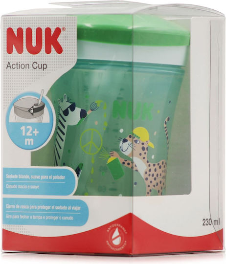 Nuk Baby Cup Action Cup made of Plastic Green Zebra 230ml for 12m+m+