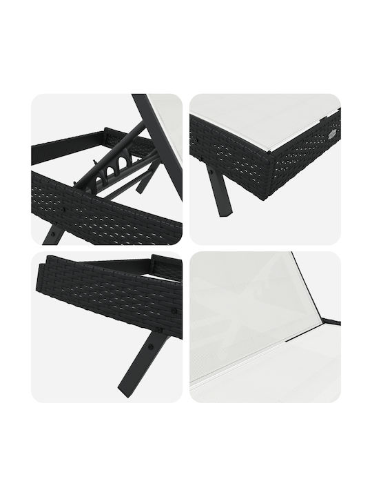 Градински и басейнови шезлонги Rattan Черна 70x198x82см