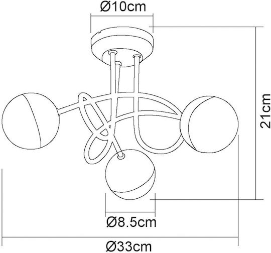 Agora Lighting Таванно осветление 33бр Сребрист с Вграден LED