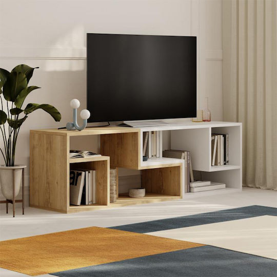 Wohnzimmer TV-Einheit Glis Sapphire Oak - White L145xB35xH44.8cm