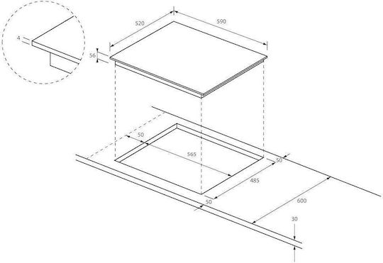 Haier Induction Cooktop Autonomous 56x49εκ.