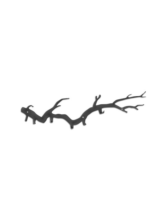 Megapap Стенна Закачалка Bough Метална 5 Места Черна 87x22x2cm