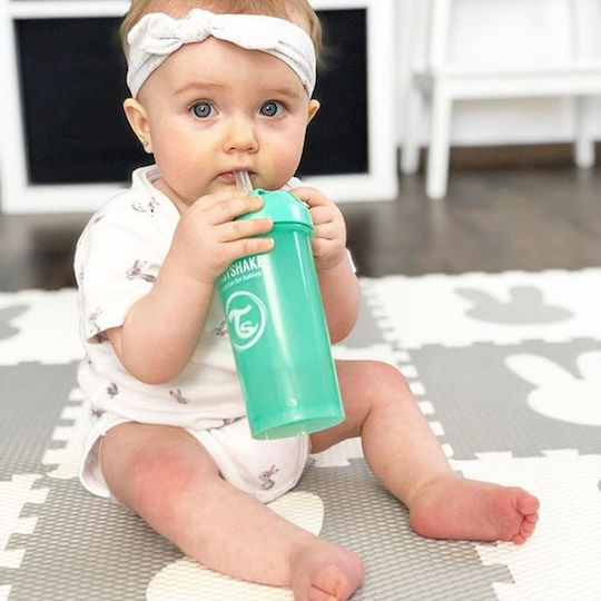 Twistshake Baby Cup Straw Cup made of Plastic Green 360ml for 6m+m+